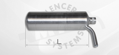 Silencer with in- and outlet in front (short version)