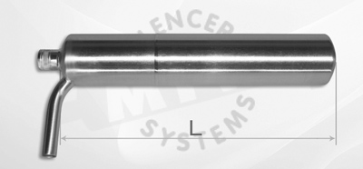 Silencer with in- and outlet in front